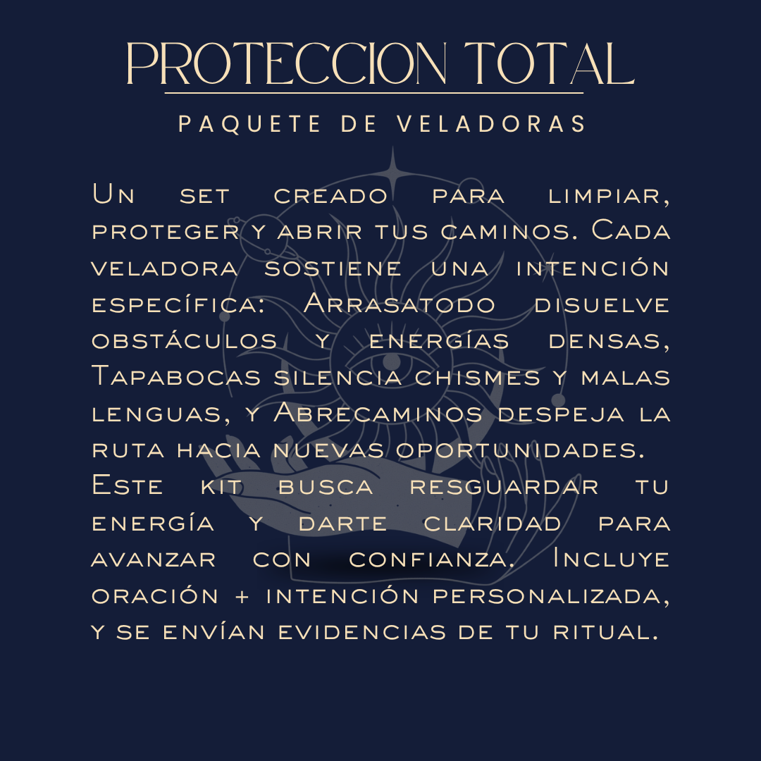 Kit Protección Total de Bethsotérica: Arrasatodo, Tapabocas y Abrecaminos