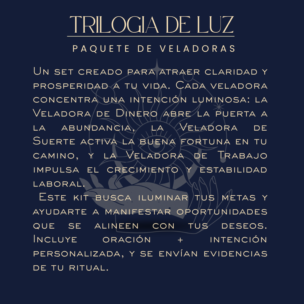 Kit Trilogía de Luz de Bethsotérica para dinero, suerte y trabajo