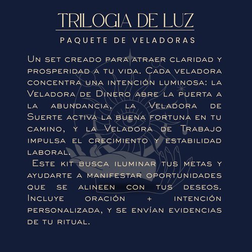 Kit Trilogía de Luz de Bethsotérica para dinero, suerte y trabajo