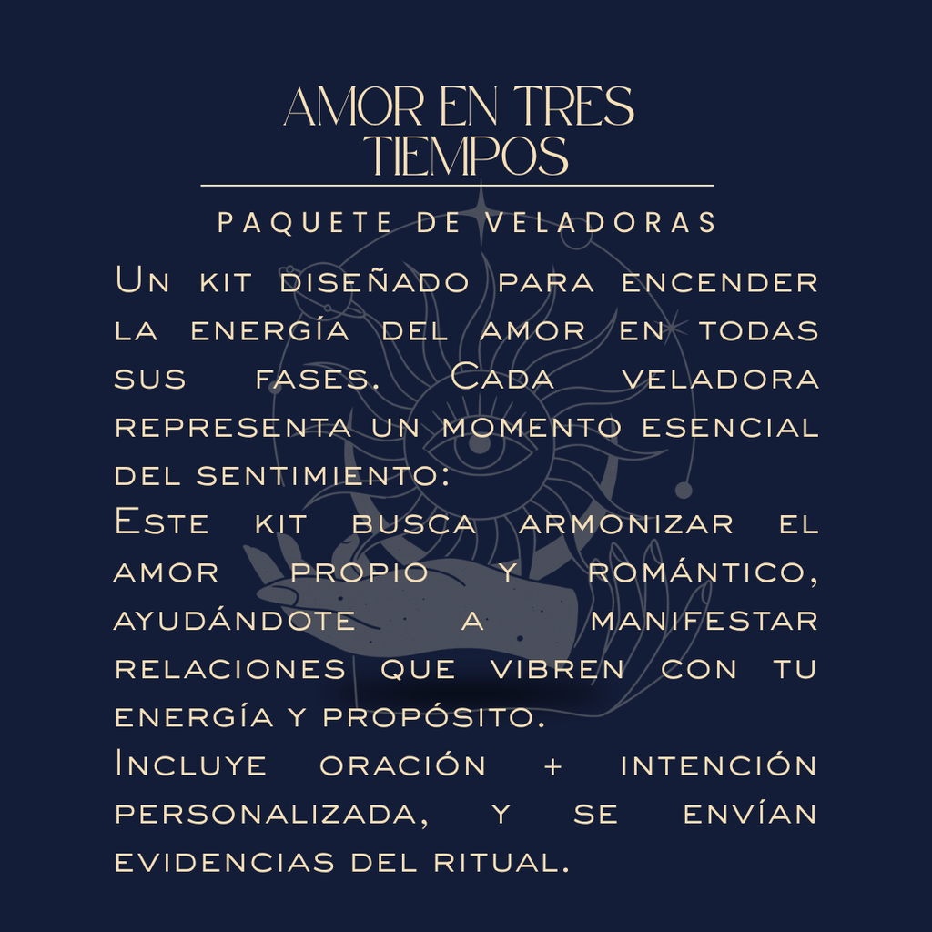 Kit Amor en Tres Tiempos de Bethsotérica para el amor en todas sus fases