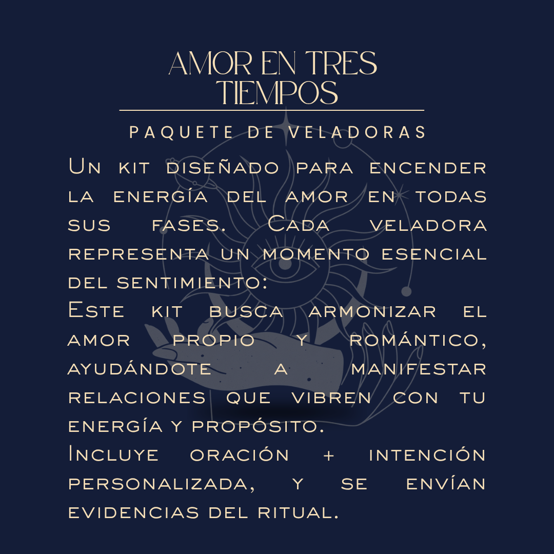 Kit Amor en Tres Tiempos de Bethsotérica para el amor en todas sus fases