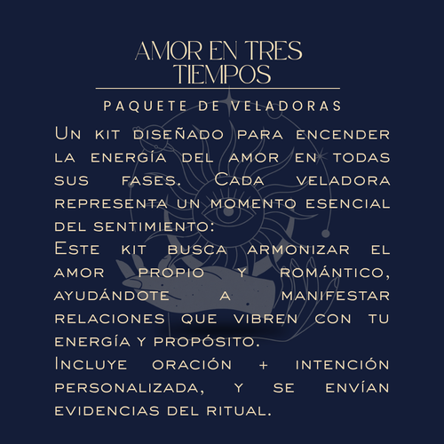 Kit Amor en Tres Tiempos de Bethsotérica para el amor en todas sus fases